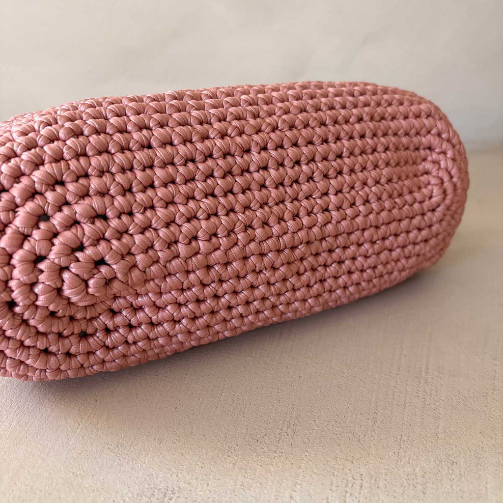 Clutch Crochet Rosa Borsa all’uncinetto in Pelle Made in Italy