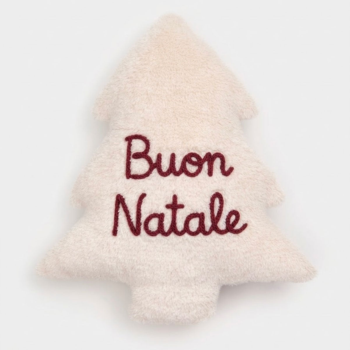 Cuscino Albero di Natale in Pelliccia con Scritta Personalizzata