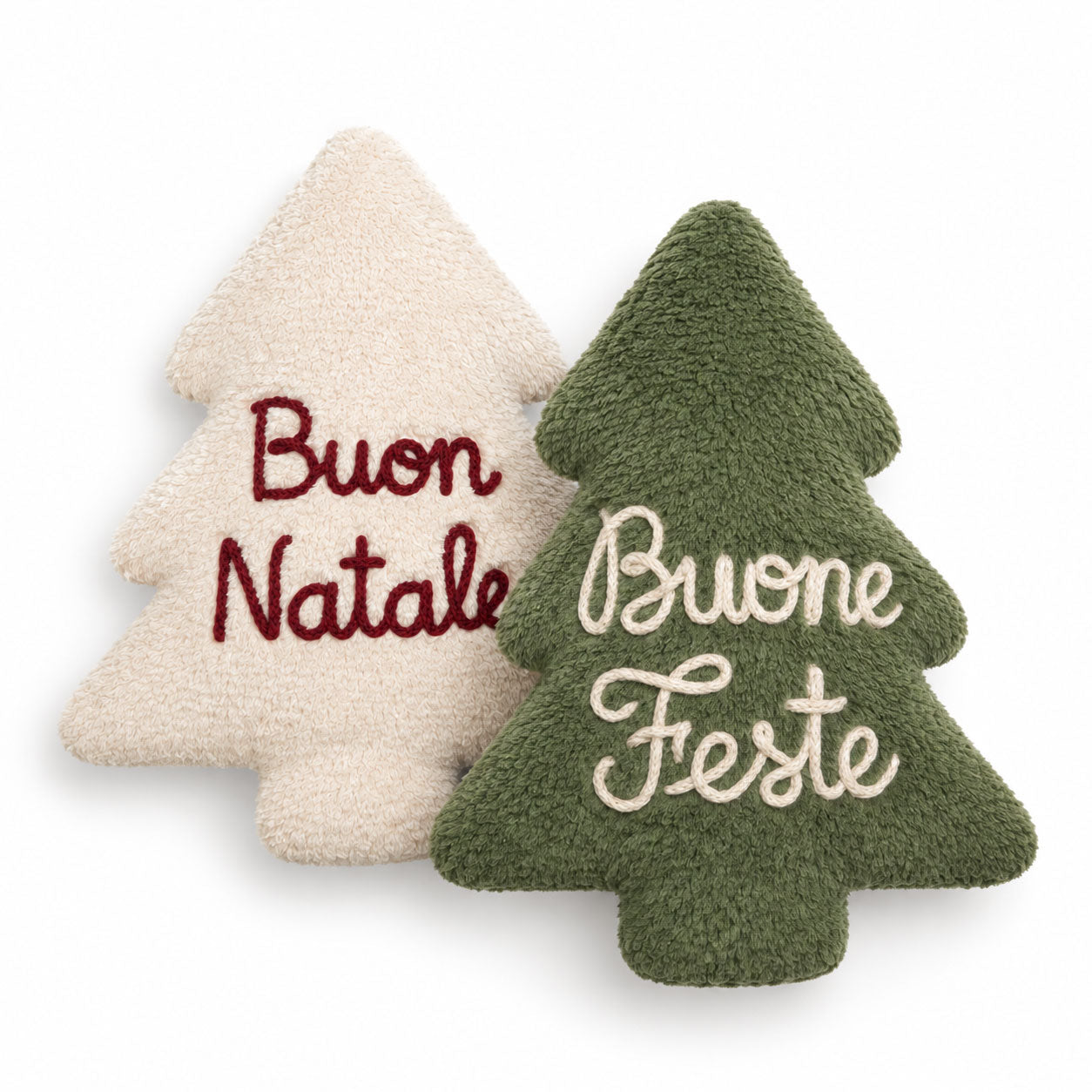 Cuscino Albero di Natale in Pelliccia con Scritta Personalizzata