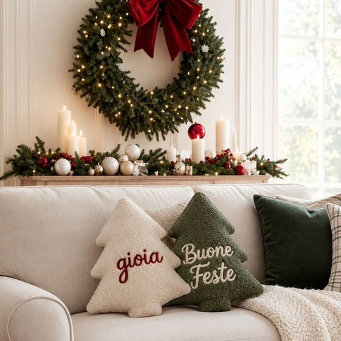 Cuscino Albero Pelliccia con Scritta Personalizzata