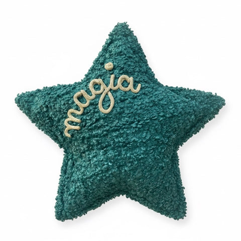 Cuscino Stella Bouclé con Scritta Personalizzata