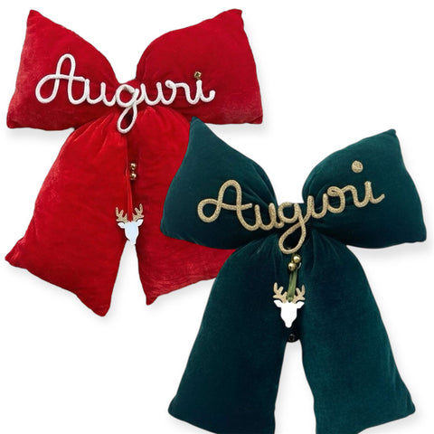 Fiocco in velluto con scritta personalizzata