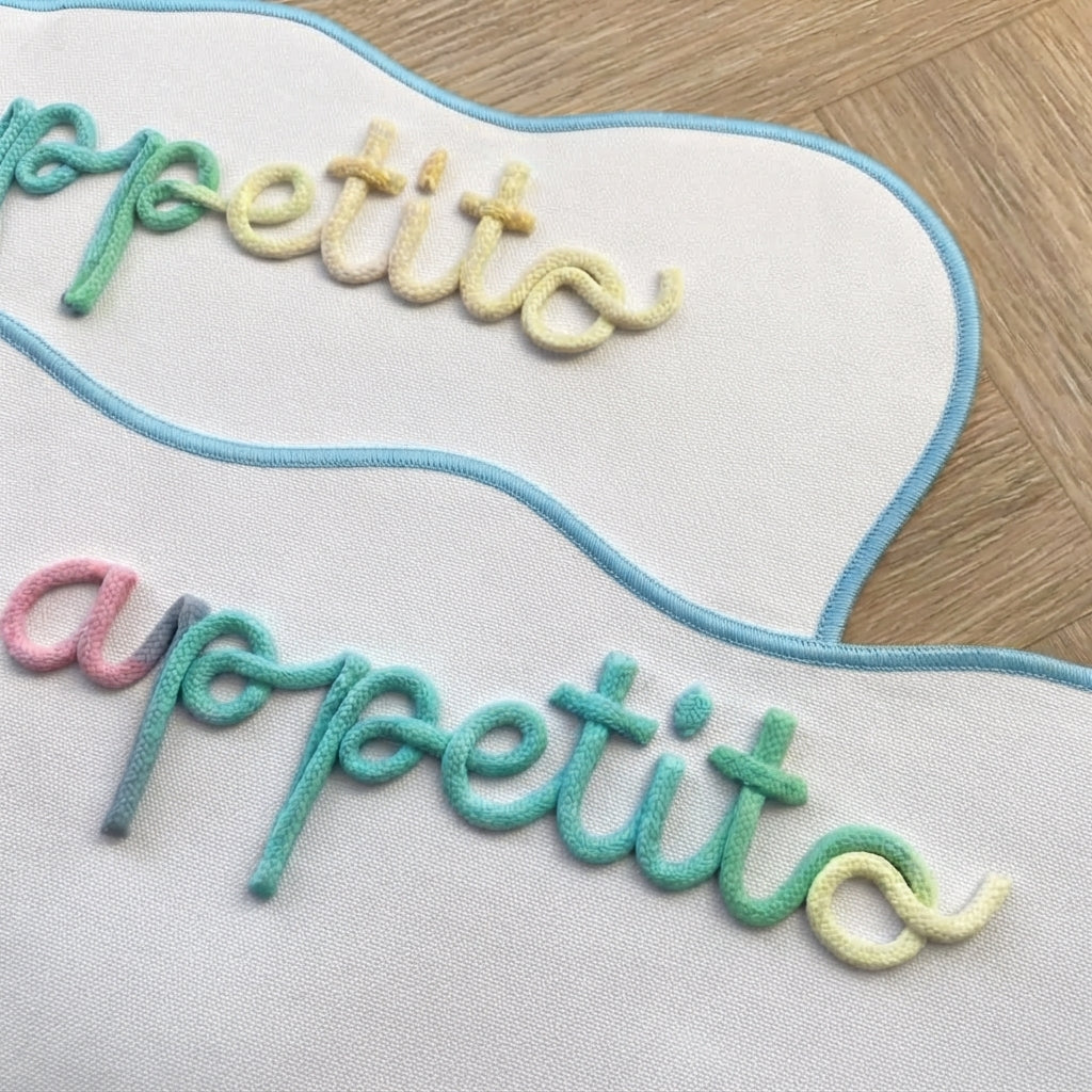 Tovaglietta Americana Beige Colazione Personalizzata con Ricamo Nome