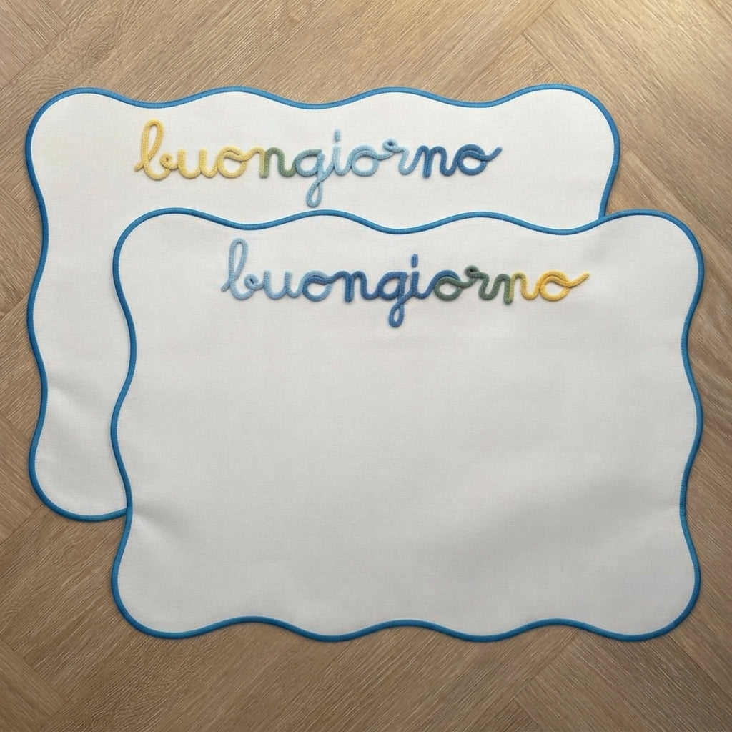 Tovaglietta Americana Beige Colazione Personalizzata con Ricamo Nome