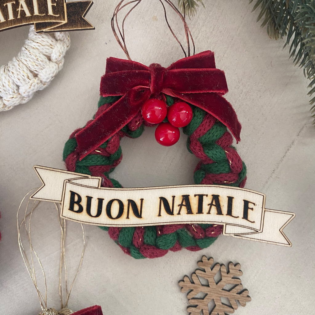 Addobbo Albero di Natale Ghirlanda cotone con Nome Personalizzato
