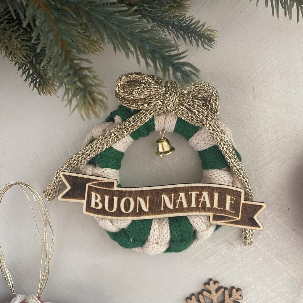 Addobbo Albero di Natale Ghirlanda cotone con Nome Personalizzato