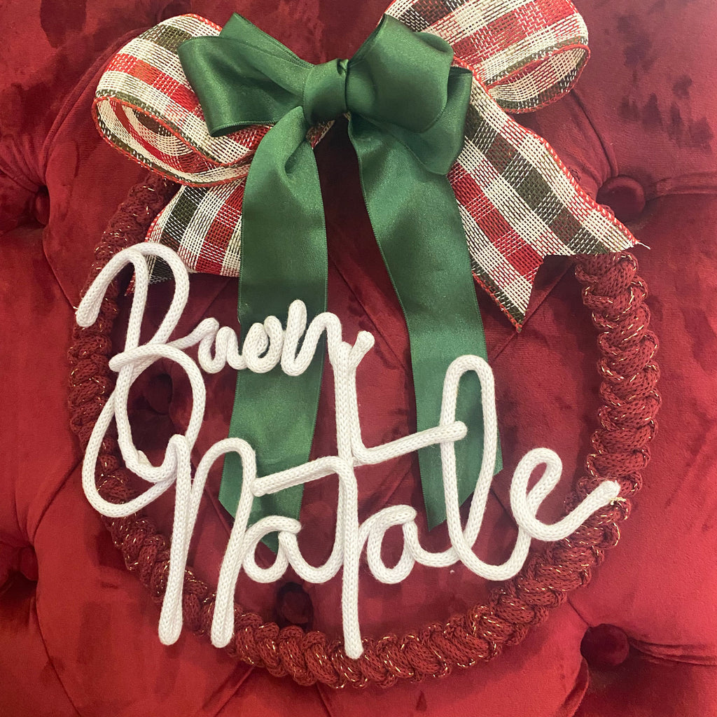 Ghirlanda macramè in cotone intrecciato con scritta personalizzata