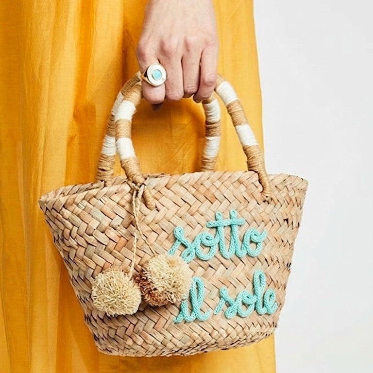 Borsa in paglia con nome