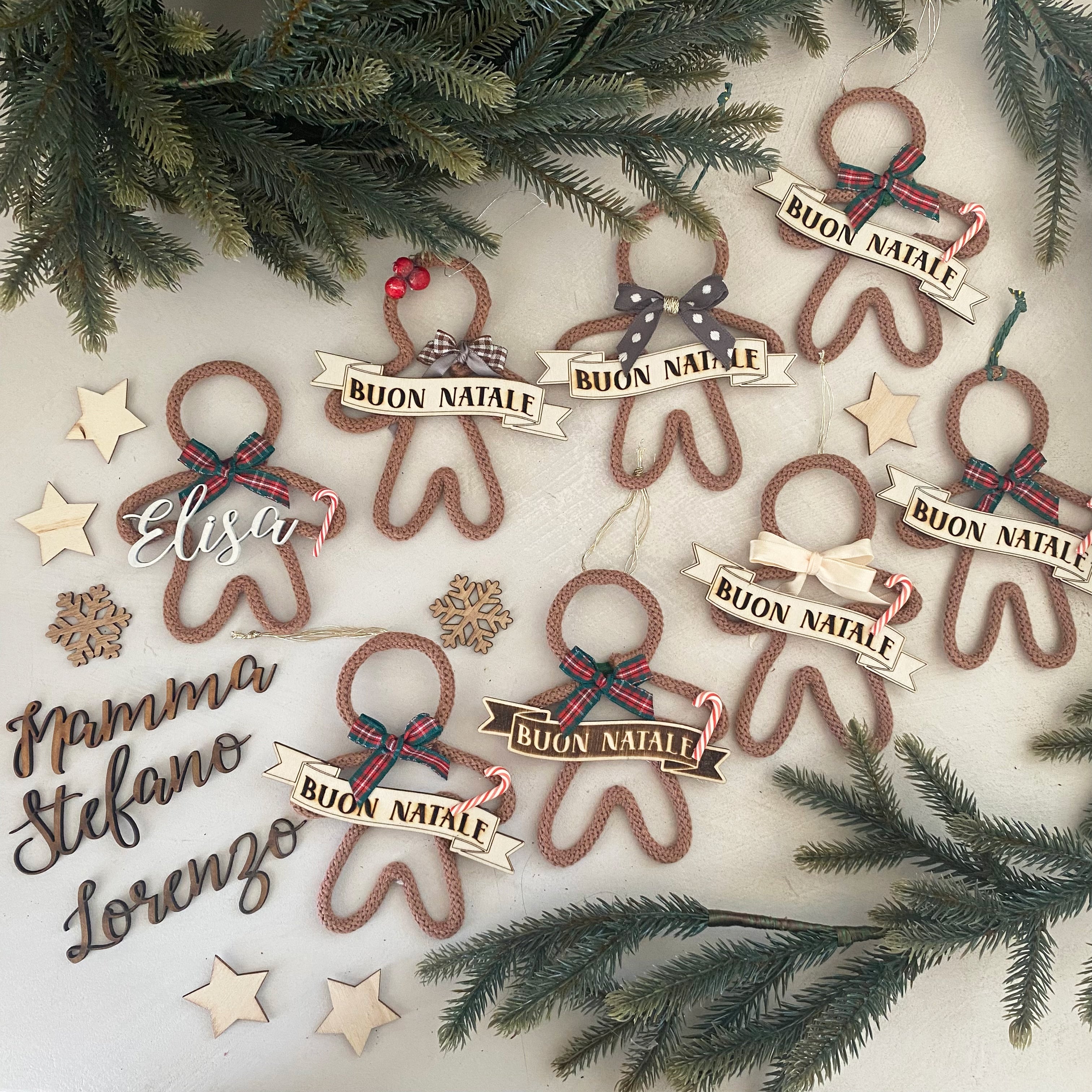 Addobbo Albero Natale Omino Pan di Zenzero con Nome Personalizzato