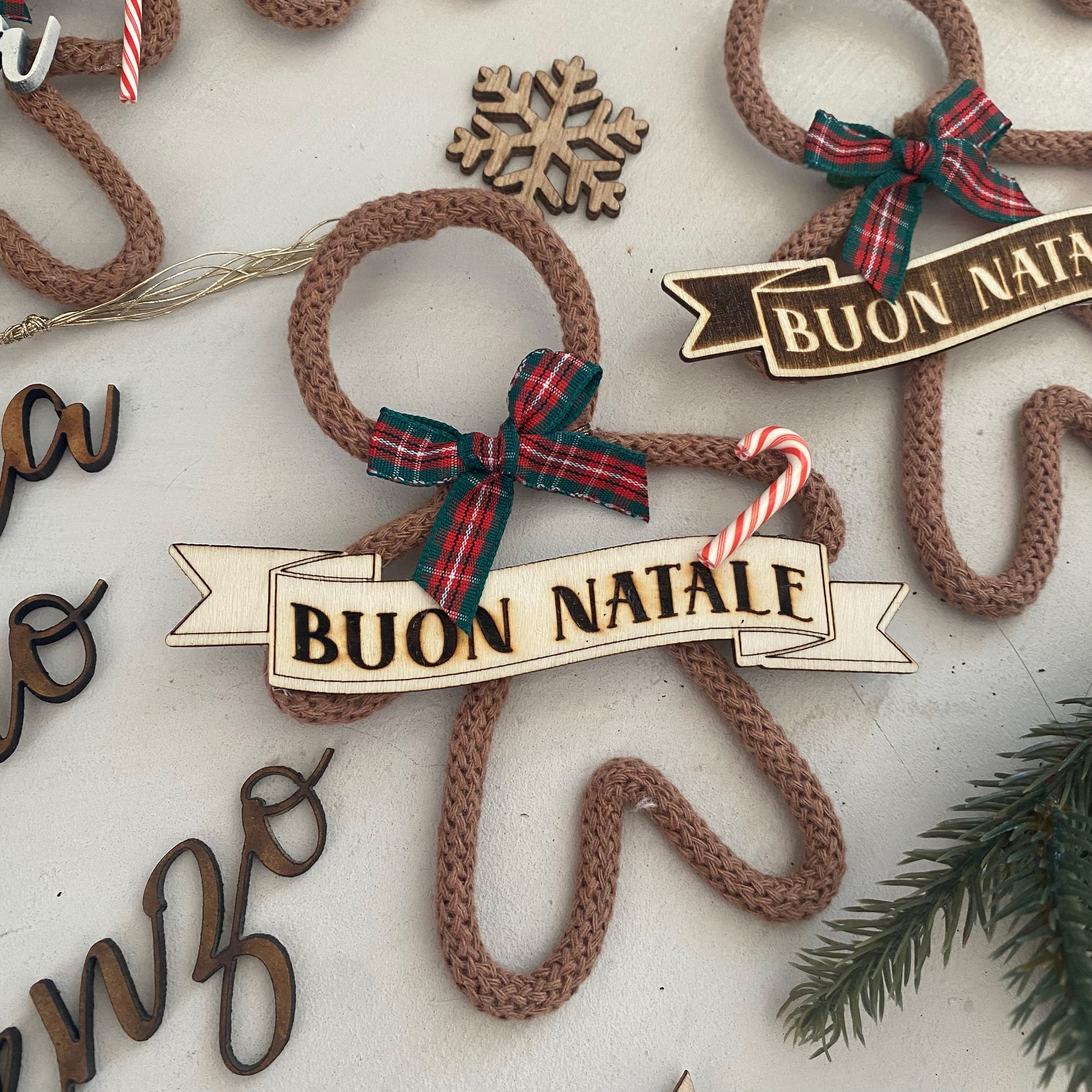 Addobbo Albero Natale Omino Pan di Zenzero con Nome Personalizzato