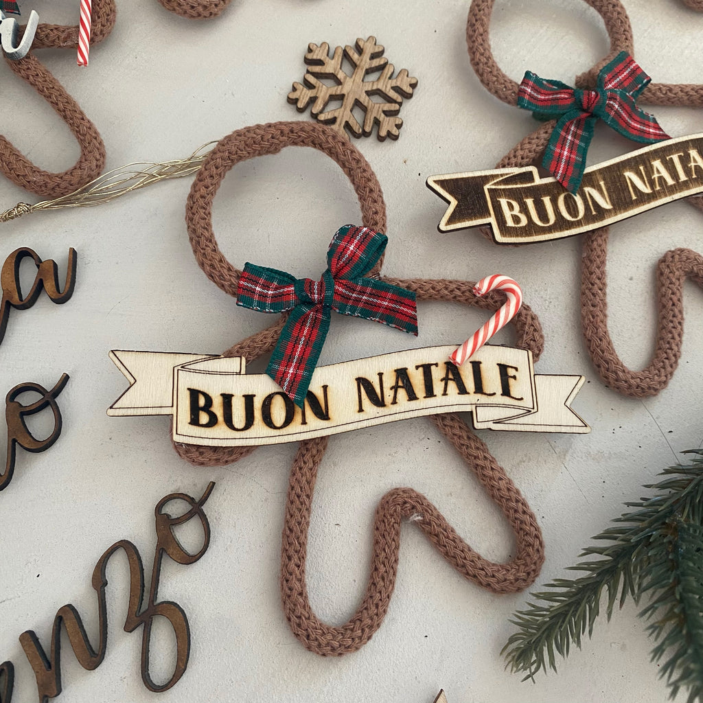 Addobbo Albero Natale Omino Pan di Zenzero con Nome Personalizzato