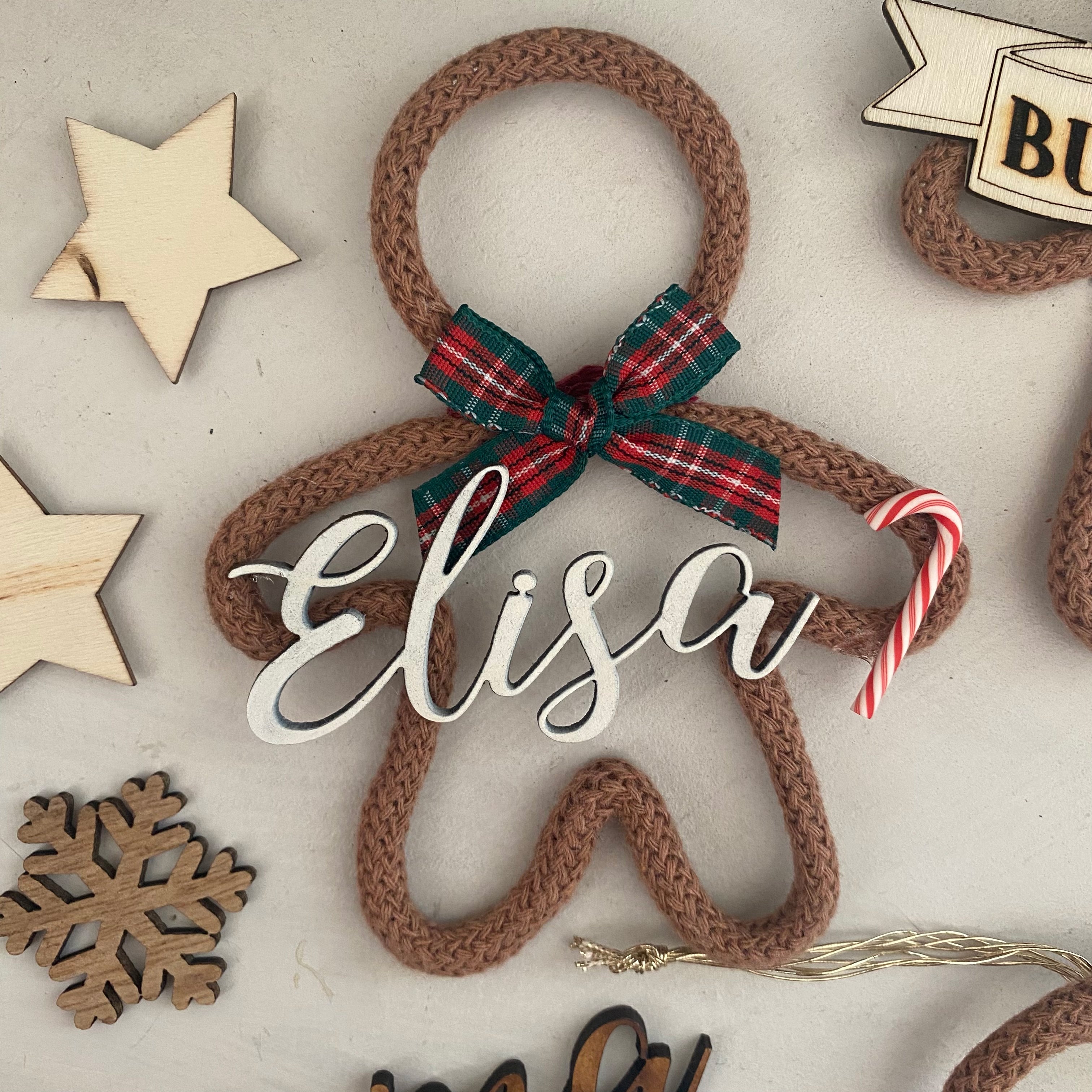 Addobbo Albero Natale Omino Pan di Zenzero con Nome Personalizzato