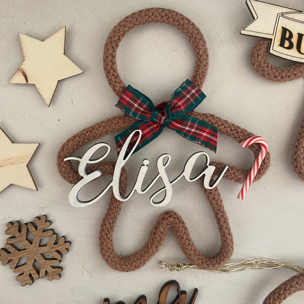Addobbo Albero Natale Omino Pan di Zenzero con Nome Personalizzato