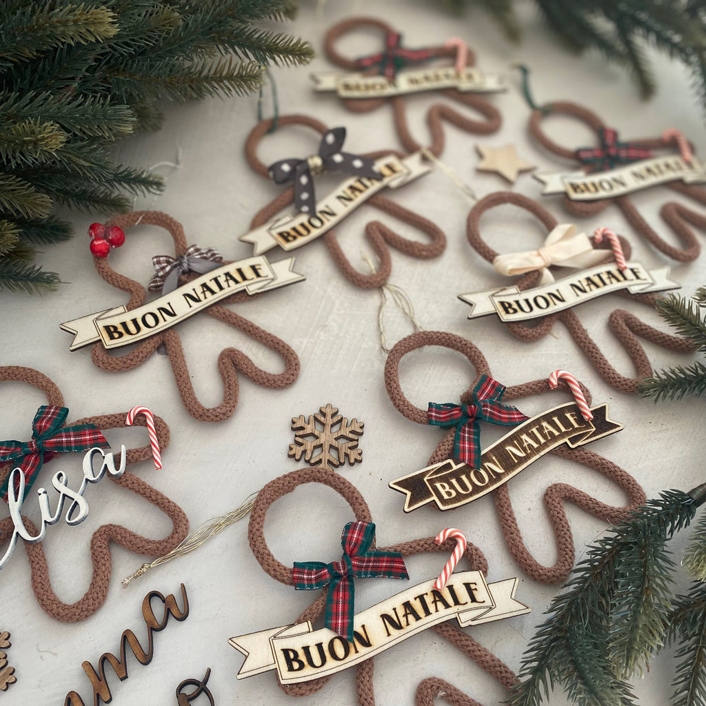 Addobbo Albero Natale Omino Pan di Zenzero con Nome Personalizzato