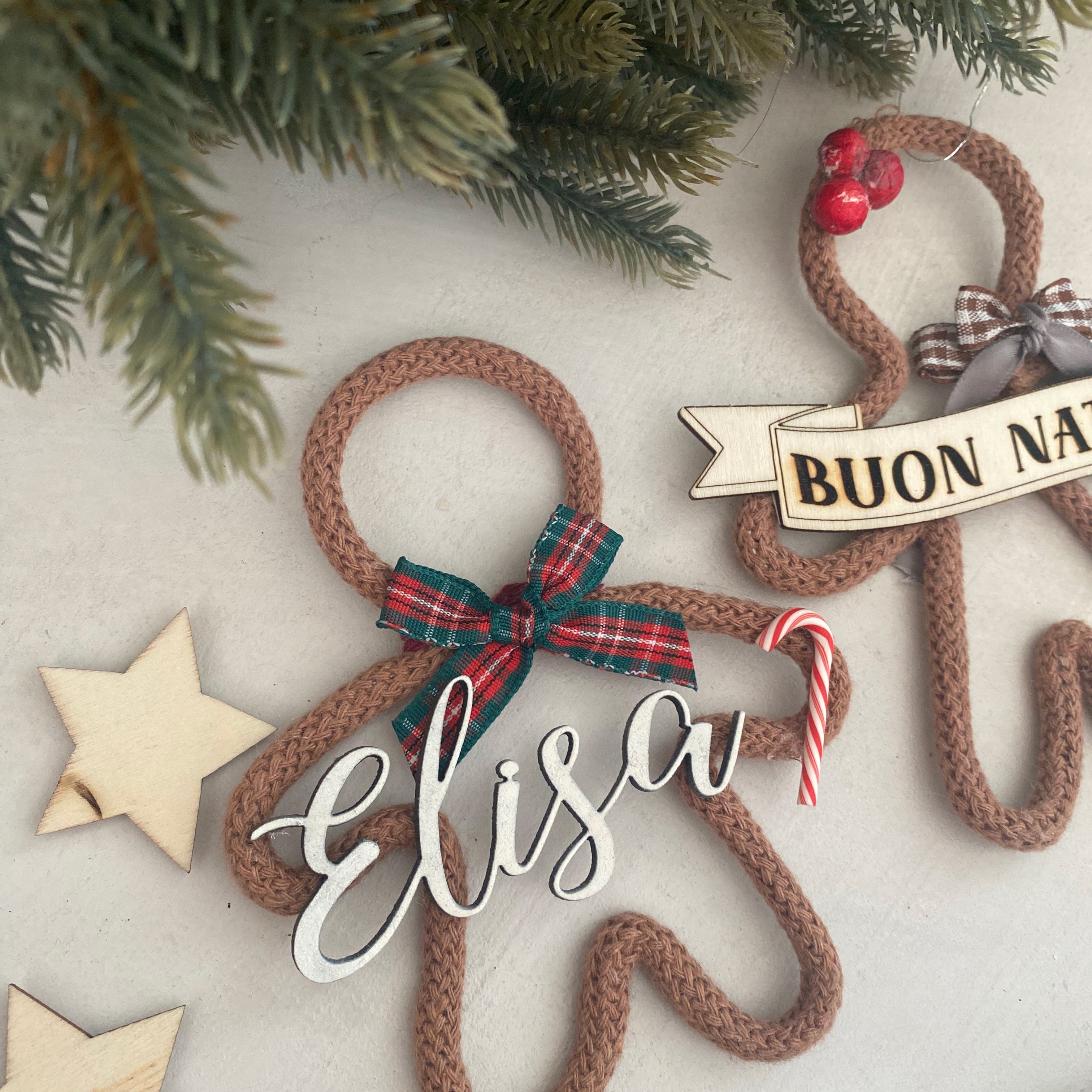 Addobbo Albero Natale Omino Pan di Zenzero con Nome Personalizzato