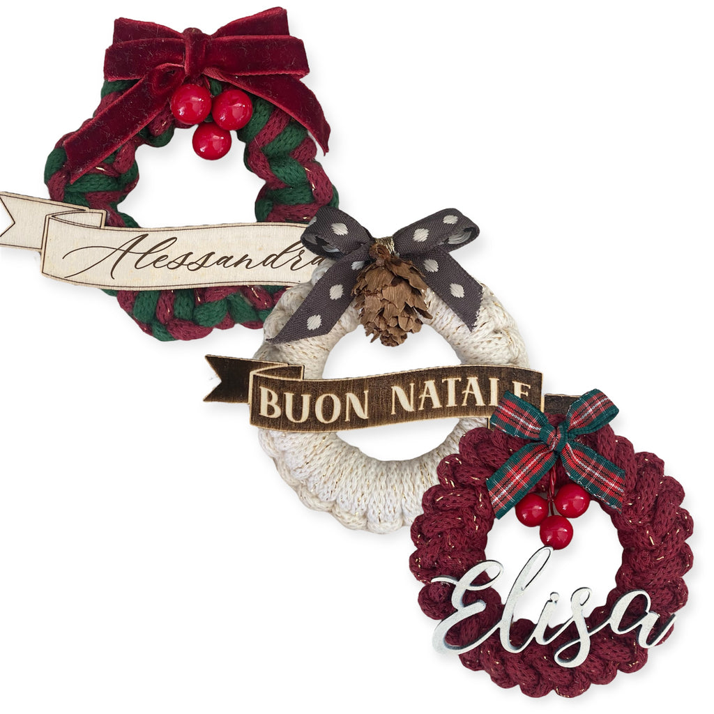 Addobbo Albero di Natale Ghirlanda cotone con Nome Personalizzato