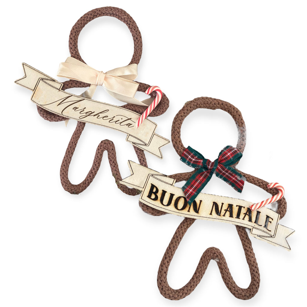 Addobbo Albero Natale Omino Pan di Zenzero con Nome Personalizzato