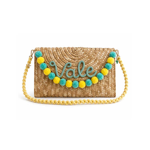 Pochette in paglia con nome personalizzato