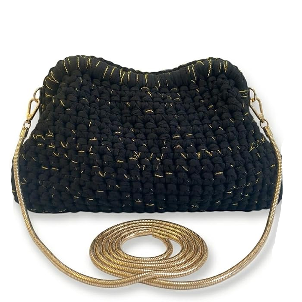 Pochette uncinetto nera e lurex