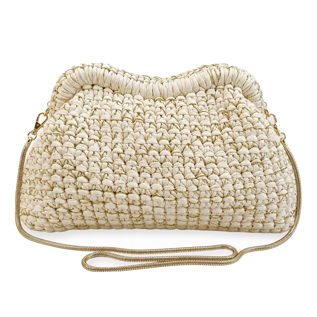 Pochette uncinetto panna e lurex