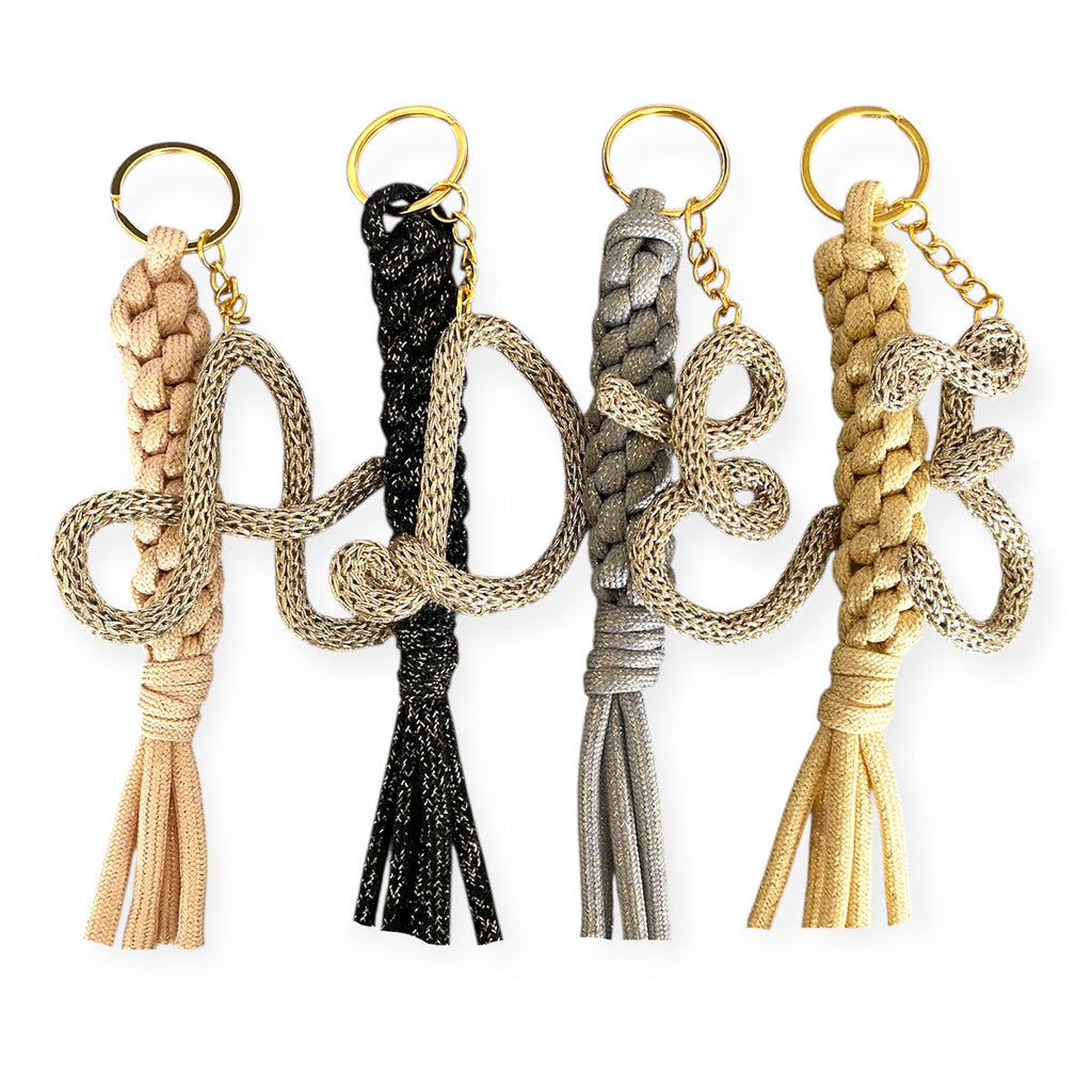 Portachiavi con iniziale charms da appendere alla borsa 