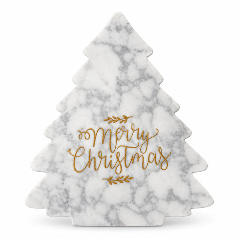 Tagliere albero in marmo Merry Christmas