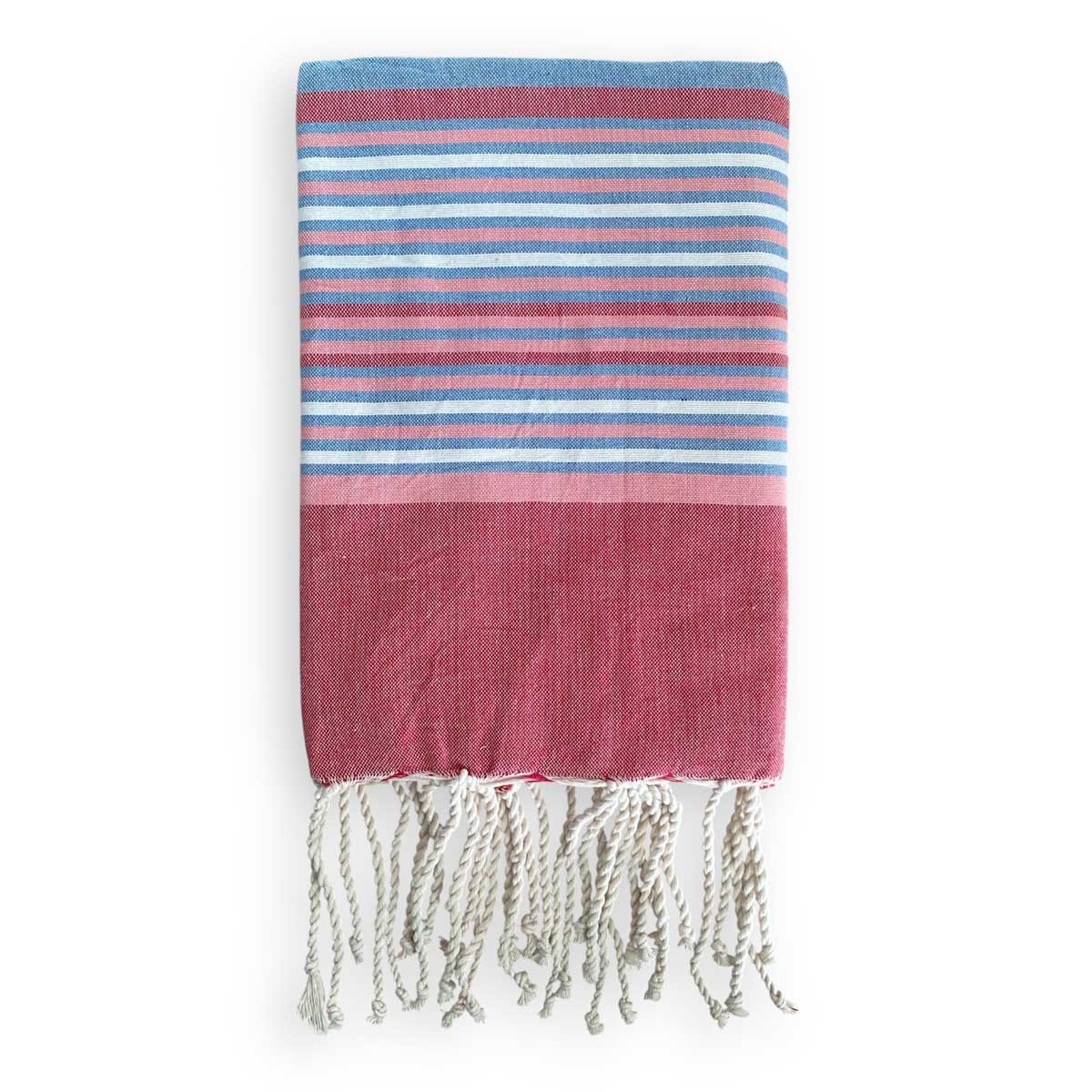 Telo mare fouta cotone rosso corallo