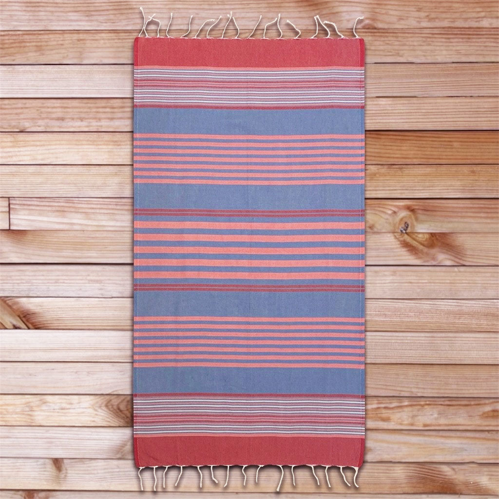 Telo mare fouta cotone rosso corallo