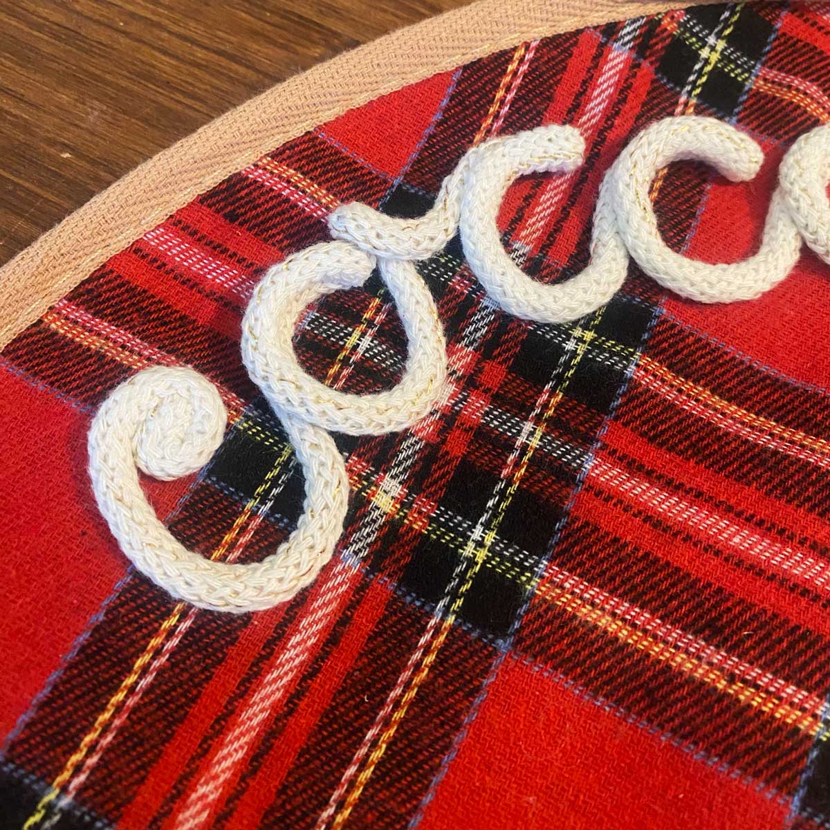 Tovaglietta natalizia personalizzata tartan rosso