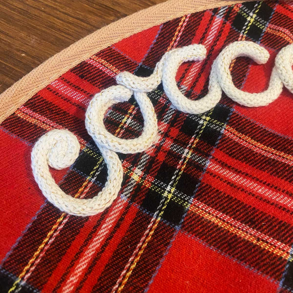 Tovaglietta natalizia personalizzata tartan rosso