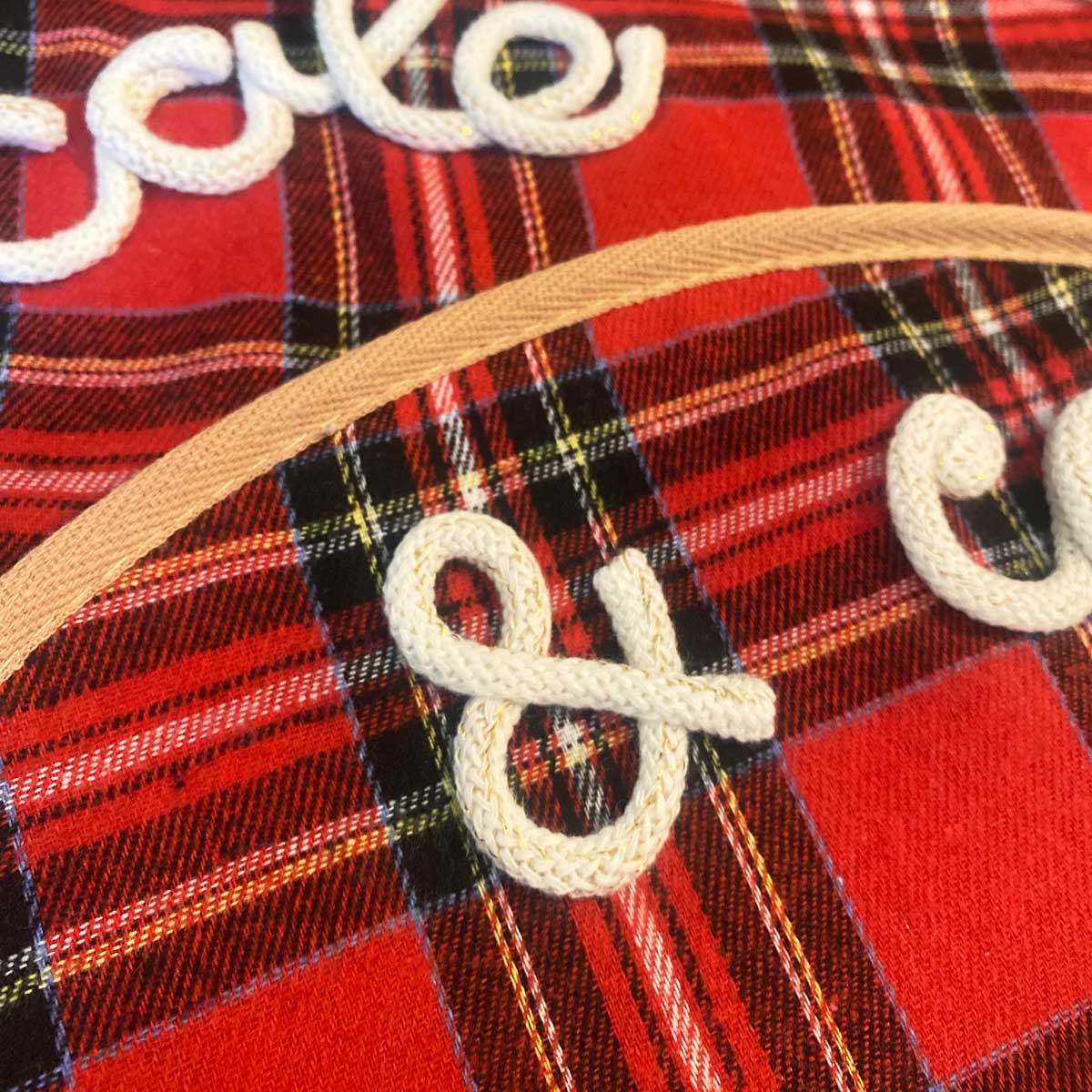 Tovaglietta natalizia personalizzata tartan rosso