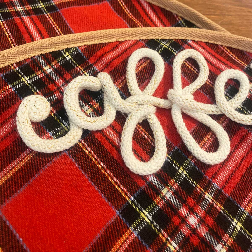 Tovaglietta natalizia personalizzata tartan rosso