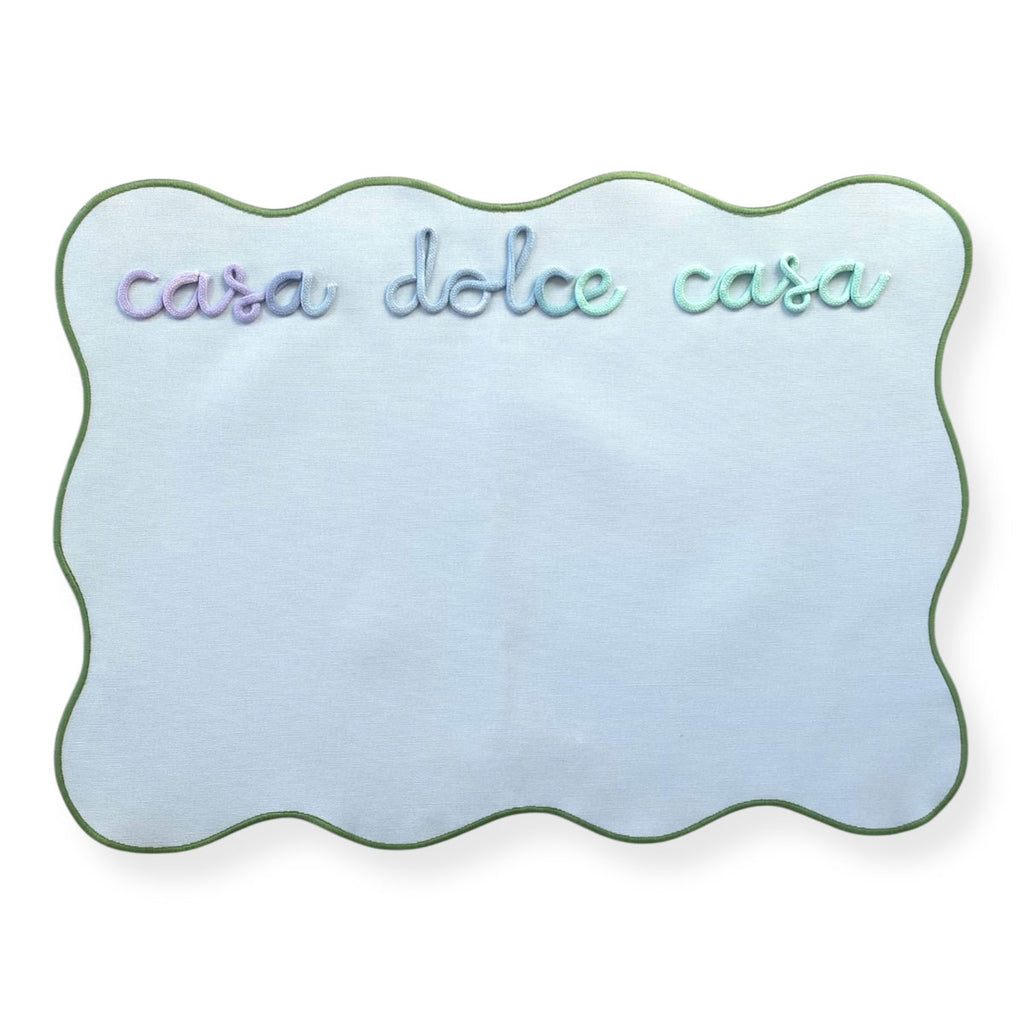 Tovaglietta Azzurra Americana Personalizzata con Ricamo Nome