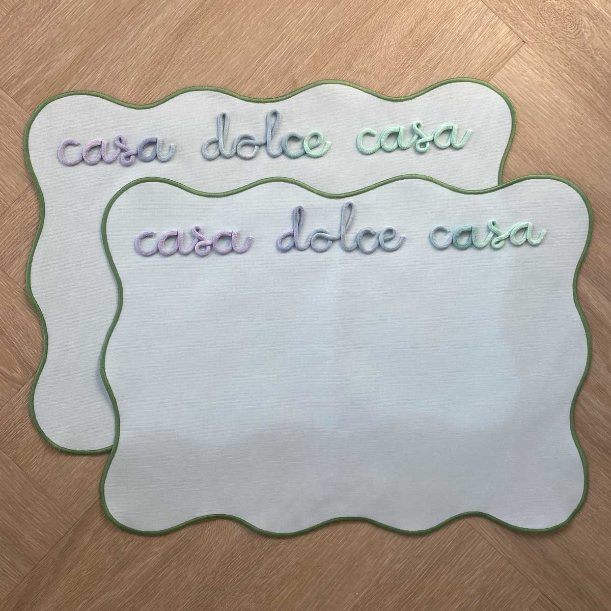 Tovaglietta Azzurra Americana Personalizzata con Ricamo Nome