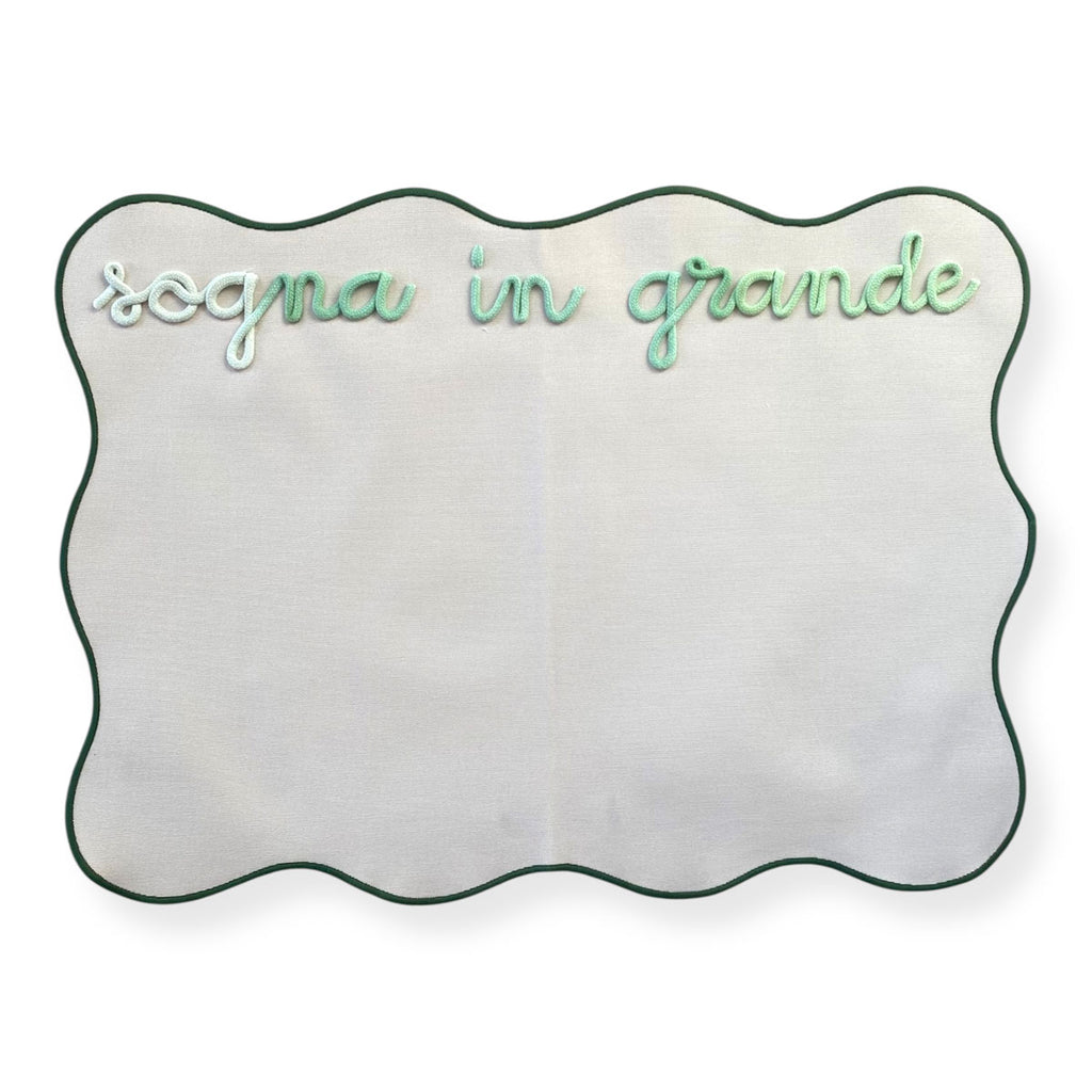 Tovaglietta Americana Beige Colazione Personalizzata con Ricamo Nome