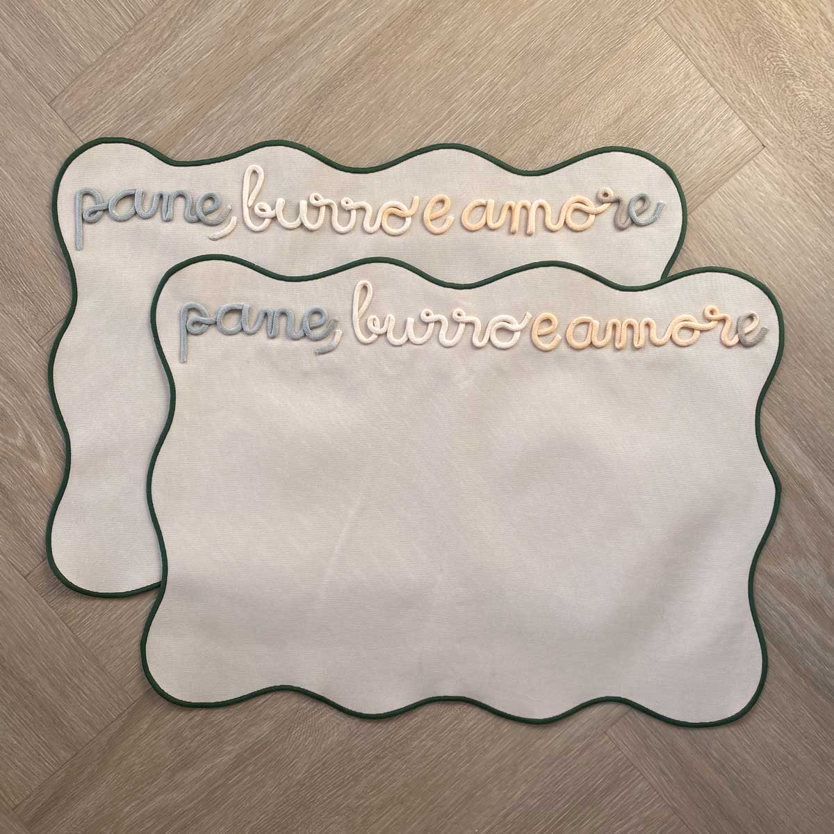 Tovaglietta Americana Beige Colazione Personalizzata con Ricamo Nome