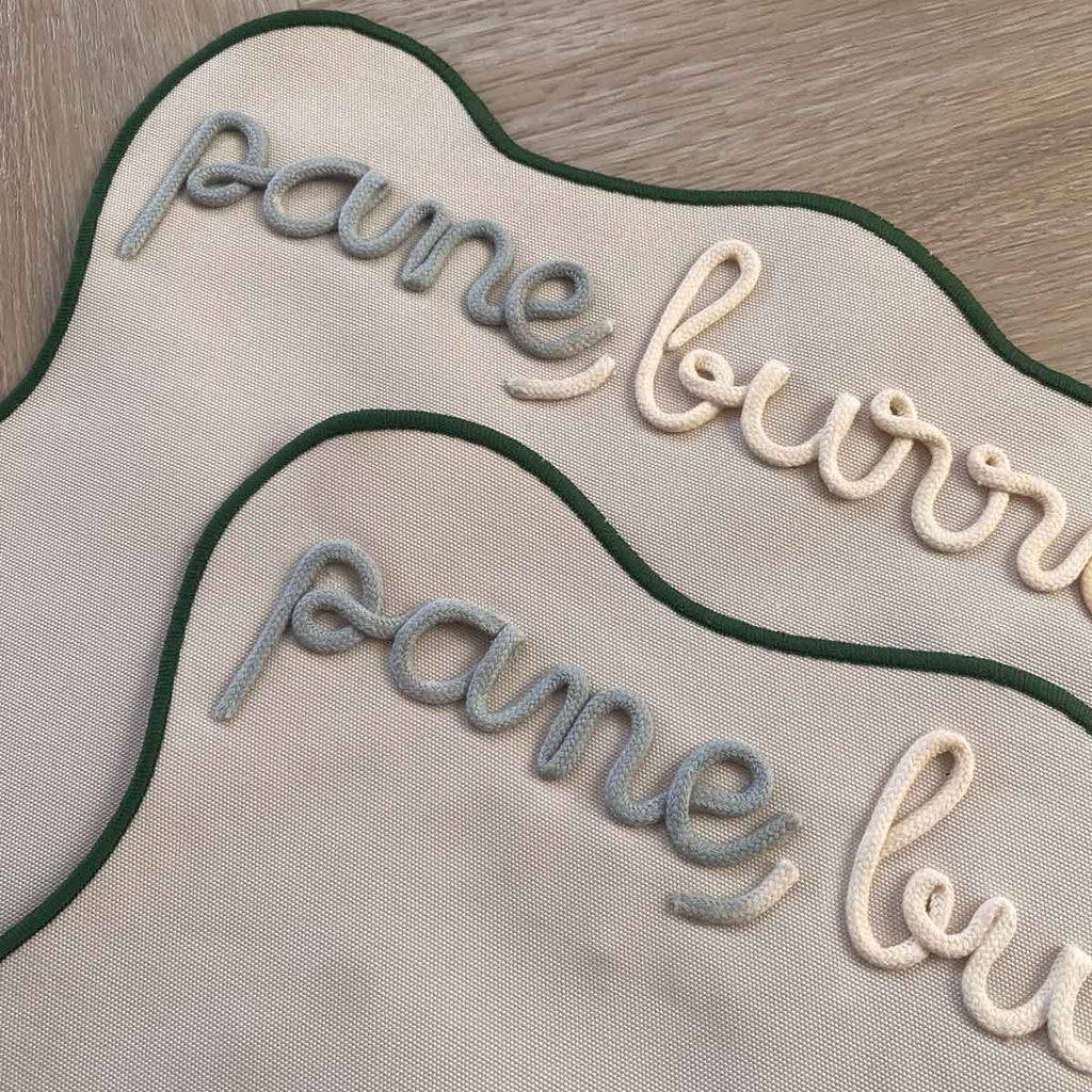 Tovaglietta Americana Beige Colazione Personalizzata con Ricamo Nome