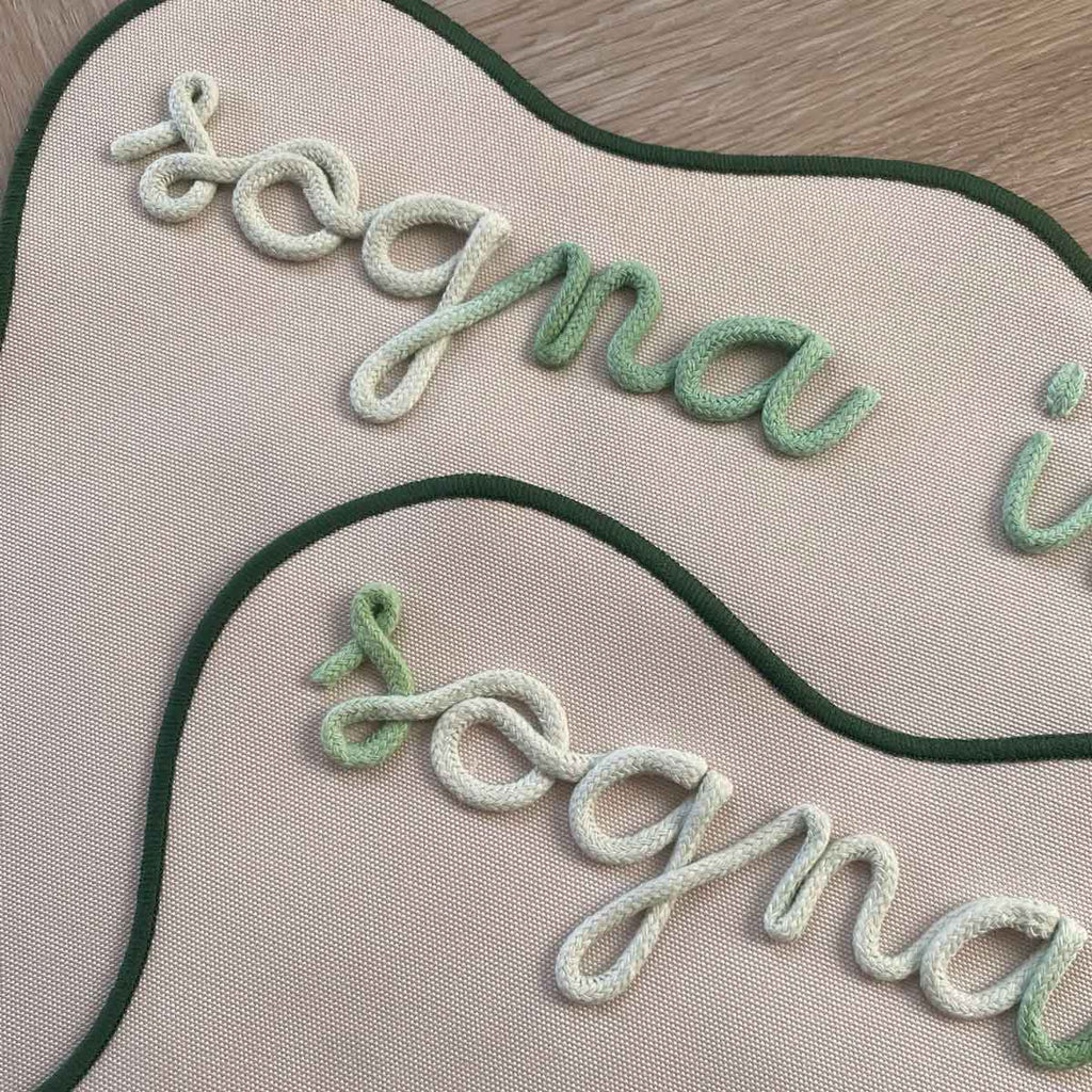 Tovaglietta Americana Beige Colazione Personalizzata con Ricamo Nome