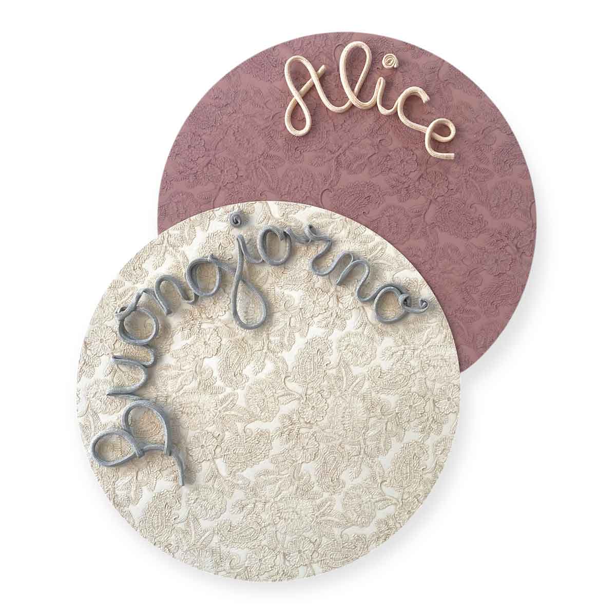 Tovaglietta personalizzata con nome fantasia jaquard