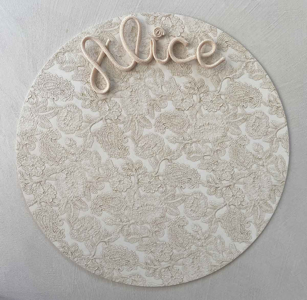 Tovaglietta personalizzata con nome fantasia jaquard