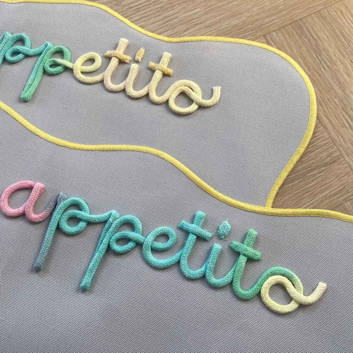 Tovaglietta Americana Grigia Personalizzata con Ricamo Nome