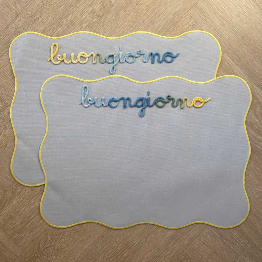 Tovaglietta Americana Grigia Personalizzata con Ricamo Nome