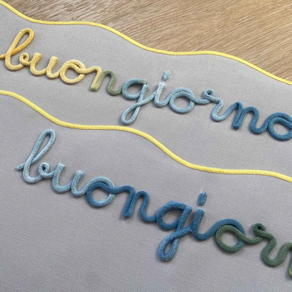 Tovaglietta Americana Grigia Personalizzata con Ricamo Nome