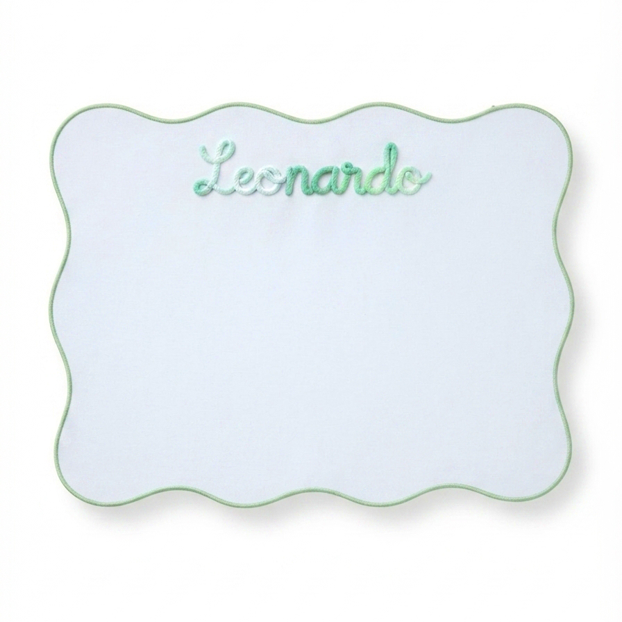 Tovaglietta Azzurra Americana Personalizzata con Ricamo Nome