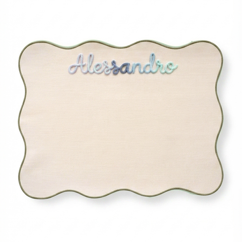 Tovaglietta Americana Beige Colazione Personalizzata con Ricamo Nome