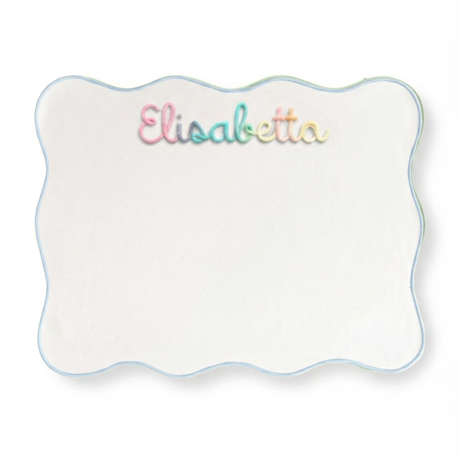Tovaglietta Americana Bianca Colazione Personalizzata con Ricamo Nome