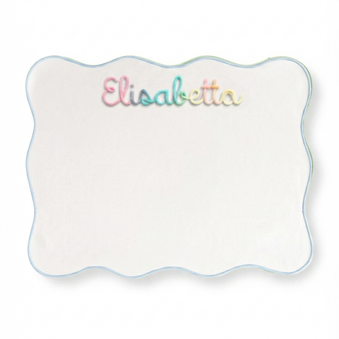 Tovaglietta Americana Bianca Colazione Personalizzata con Ricamo Nome