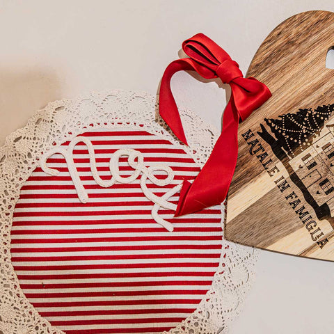 Tovaglietta personalizzata righe rosso/bianco