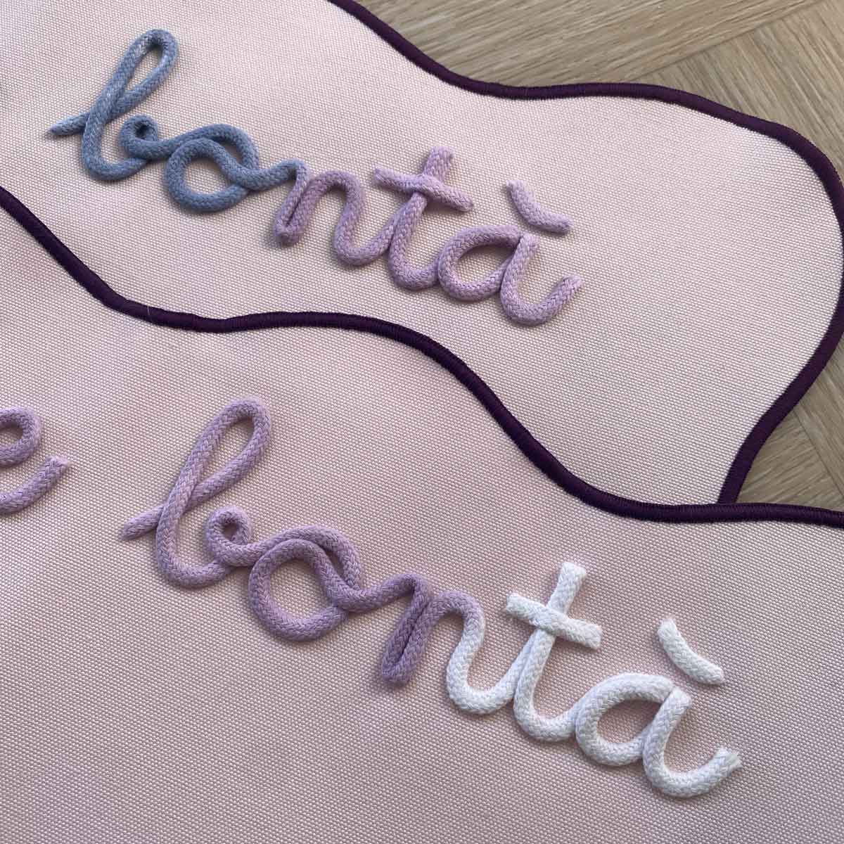 Tovaglietta Americana Rosa Colazione Personalizzata con Ricamo Nome