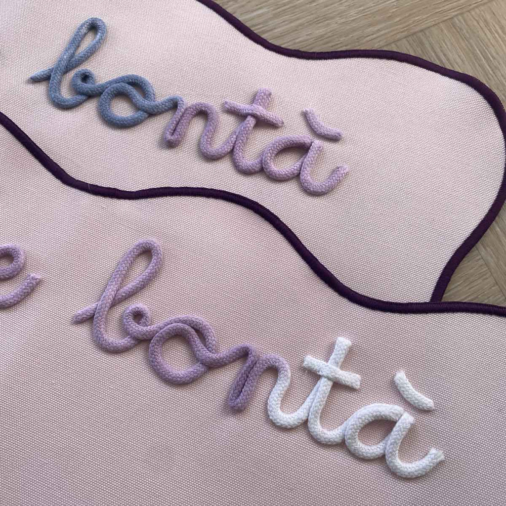 Tovaglietta Americana Rosa Colazione Personalizzata con Ricamo Nome